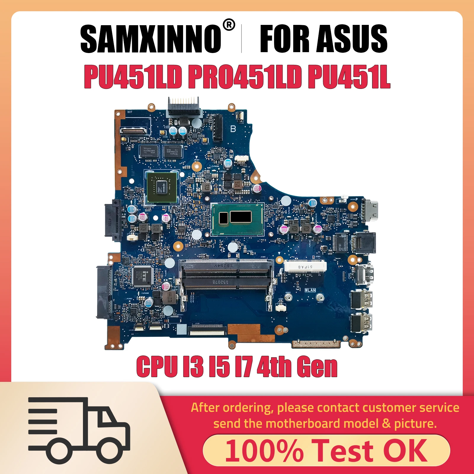 

PU451L Notebook Mainboard For ASUS PRO ESSENTIAL PU451LD PRO451LD Laptop Motherboard CPU I3 I5 I7 4th Gen GT820M DDR3L