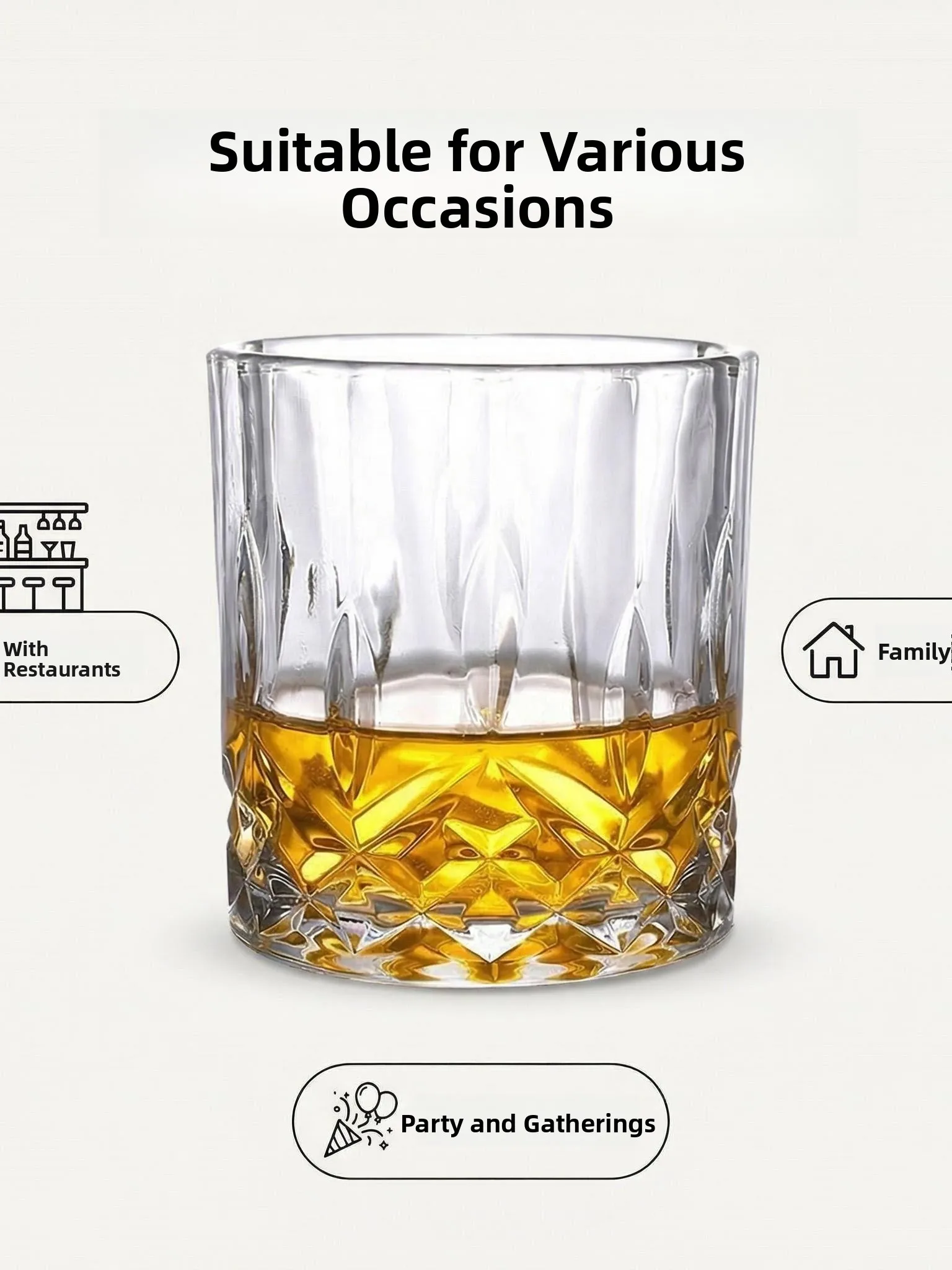 Thickened Crystal Glass Beer Cup Transparent Whiskey Glass Cup Luxury Home Use Beer Cup Multi Capacity Glass Drinkware