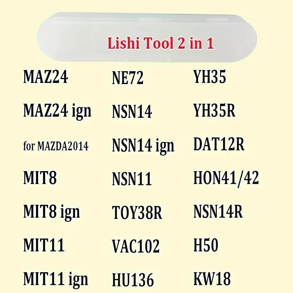 New Lishi 2 in 1 Tool MAZ24 for MAZDA2014,MIT8 MIT11 NE72 NSN14 NSN11 TOY38R VAC102 HU136 YH35 YH35R DAT12R NSN14R H50 HON41/42