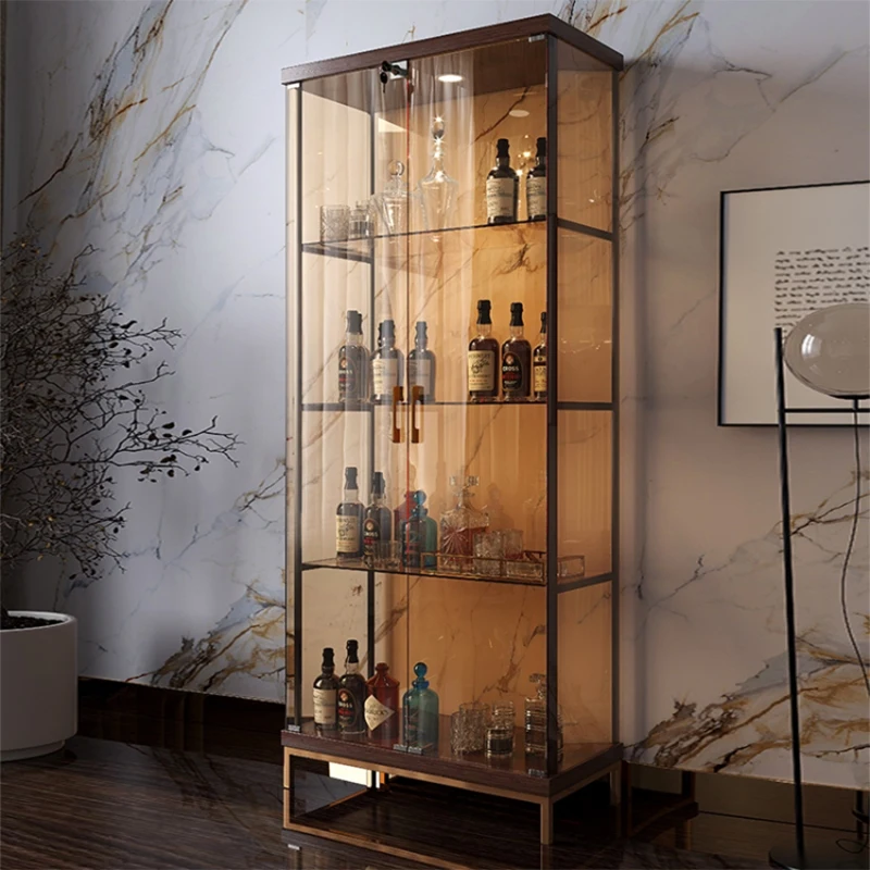 Display Modern Corner Glass Cabinet Whiskey Showcase Stand Refrigerator Cabinet Floor Vitrina Comercial Hookah Bar Furniture