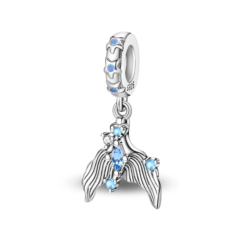 925 Sterling Silver Lsland Fish Tail Charms Pendant Fit 3mm Original Bracelet DIY Women Exquisite Birthday Party Jewelry Gifts
