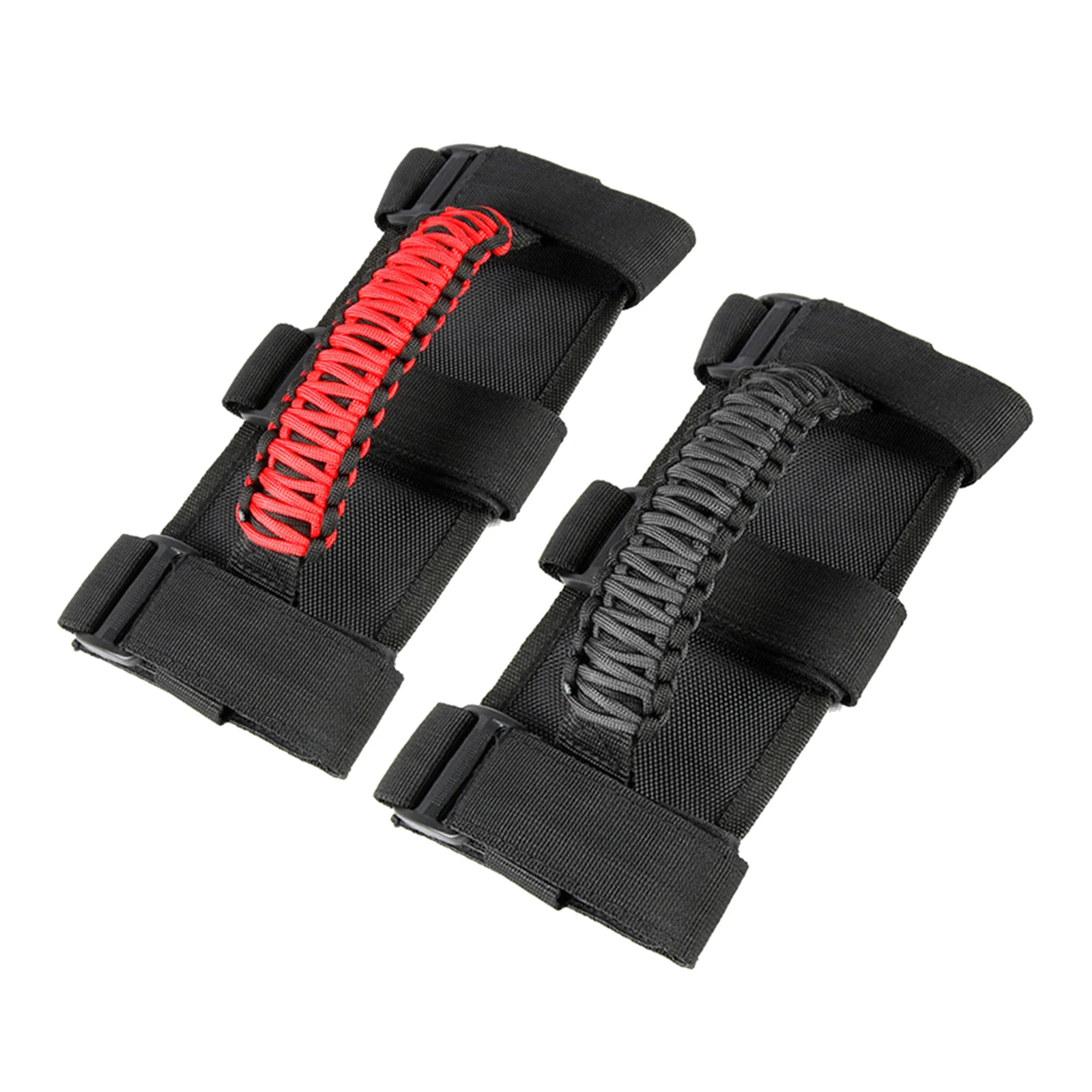 Paracord Triple Straps Roll Bar Grab Handle Grips for Jeep Wrangler YJ JT 2 to 3 Inch Bars Driving Car Fitment