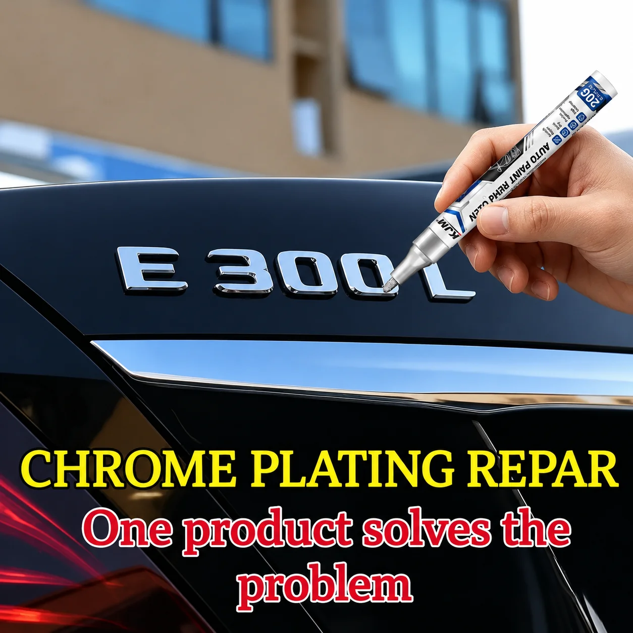 Metal Repair Pen Chrome Touch Up Marker For Car Rims Wheels Trim Bumper Scratch Scuff Cover Silver Finish DIY Restoration