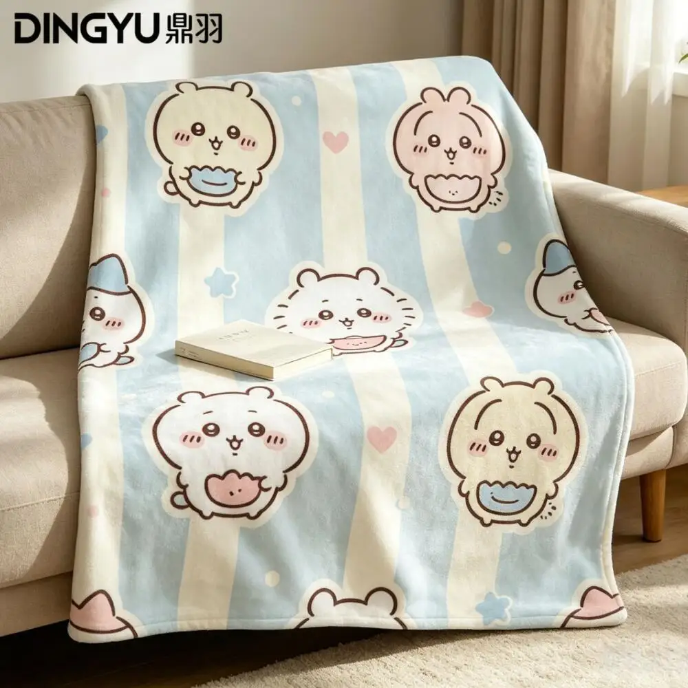Cartoon Usagi Chiikawa Nap Blanket Cute Hachiware Anime Summer Thin Flannel Air Conditioning Blanket Student Lunch Break Blanket