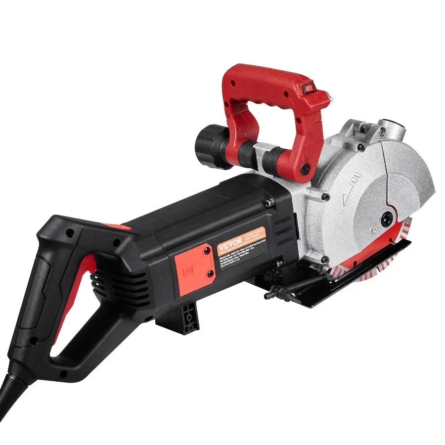 4800W Wall Chaser 38mm/1.5 Cutting Width 52mm/2 Cutting Depth Wall Slotting Machine with 5 Saw Blades 6.3 Diameter 5000r/min On
