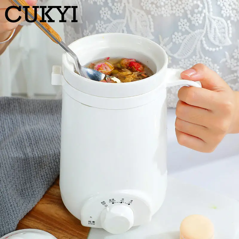 0.5L przenośny kubek ceramiczny Wellness termiczny czajnik elektryczny powolny garnek kubek zdrowia utrzymać ciepło ptasie gniazdo zupa deserowa