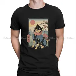 Shiba Inu Ronin Dog Round Collar TShirt Japanese Samurai Warrior Bushido Original Polyester T Shirt Man's Clothes Fashion