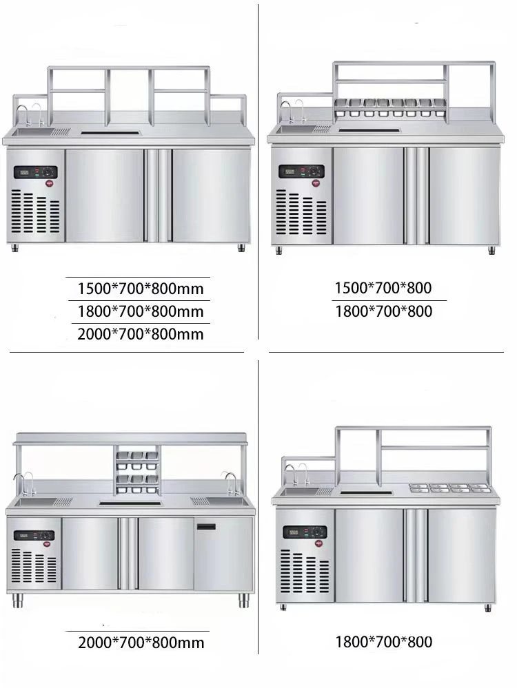 #Frozen Milk Tea Counter Customize Drink Station Cocktail Working Station Bubble Tea Machine Cheap Price with Stainless Steel