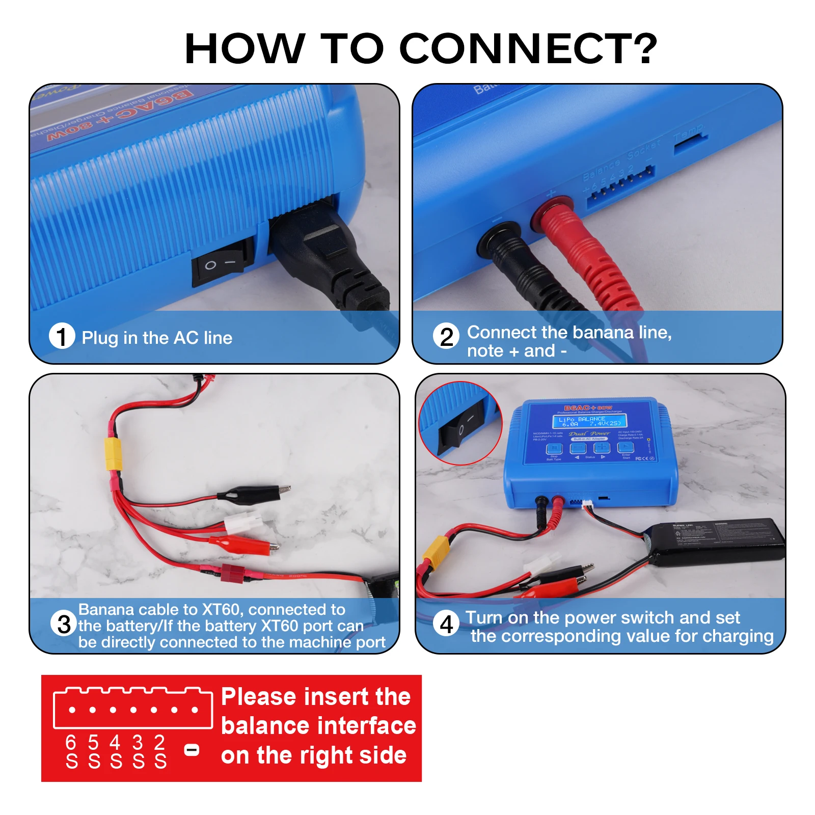 iMAX B6AC + شاحن بطارية 15 فولت 6A المدمج في محول يبو NiMh ليثيوم أيون Ni-Cd الرقمية RC شاحن ميزان شاحن ليبرو مفرغ