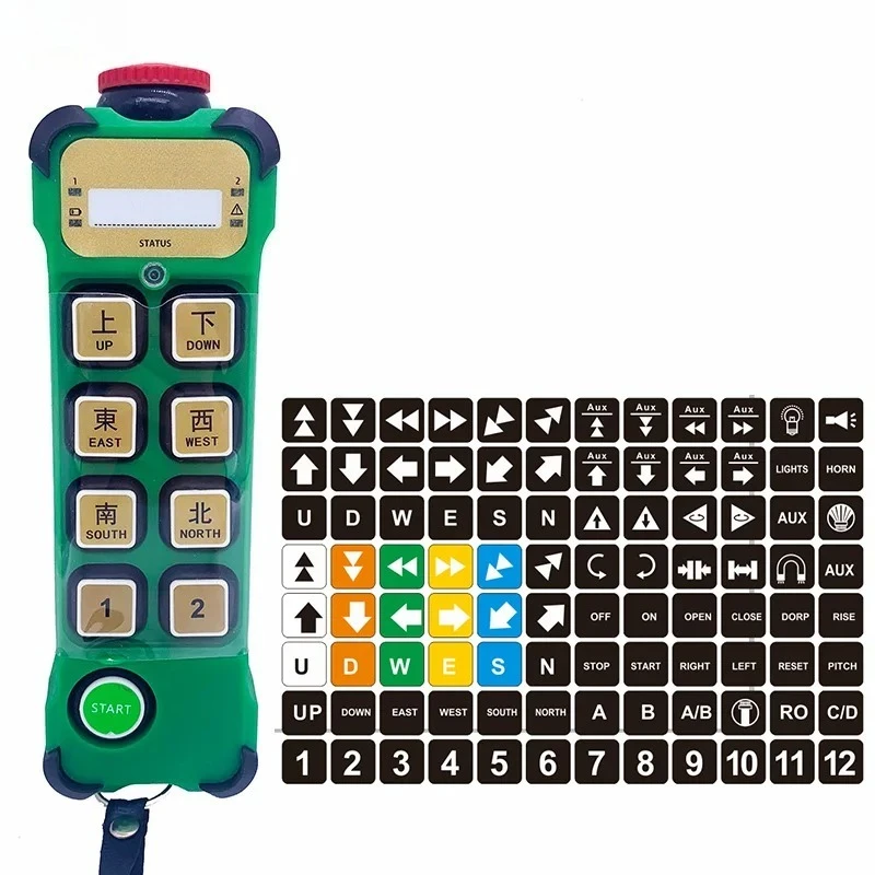 K800 8 Buttons Single Speed Industrial Wireless Remote Controller Hoist Track Lifting Machinery Hydraulic Equipment Operating