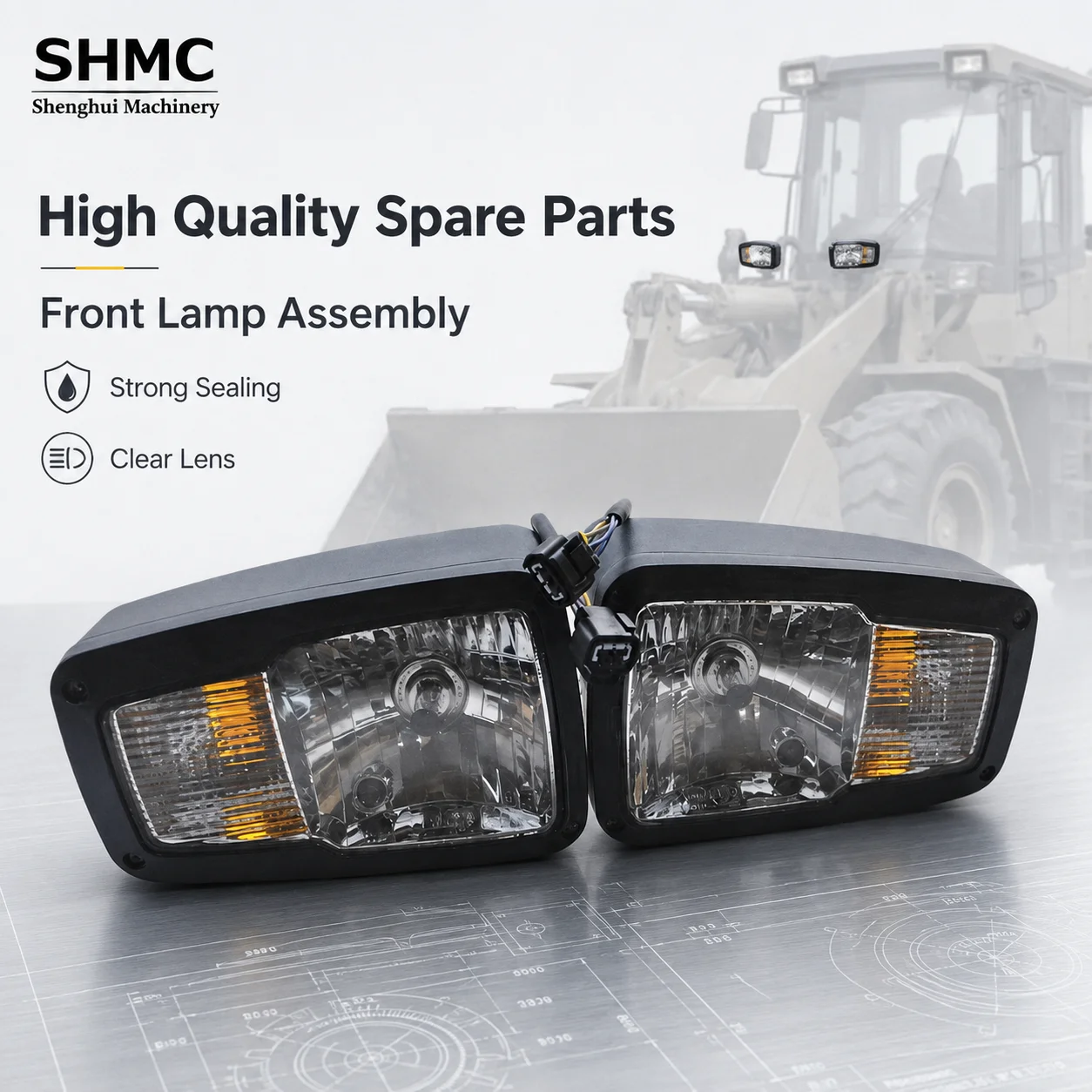 LG850H-H01-10A Left And Right Headlight Assemblies Headlight For LIUGONG Original Wheel Loader Head Lamp