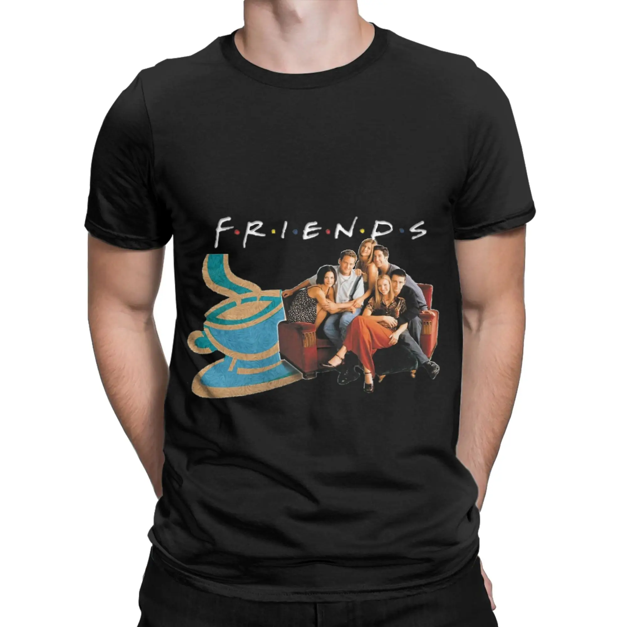 Friends Coffe Novelty 100% Cotton T-Shirt fFriends Tees Tops For Men