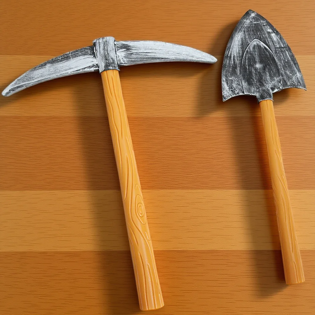 

2Pcs Cross Pickaxe Spade Prop Unique Design Stable Construction for Party Festival Performance Photography Decorative Fake Tool