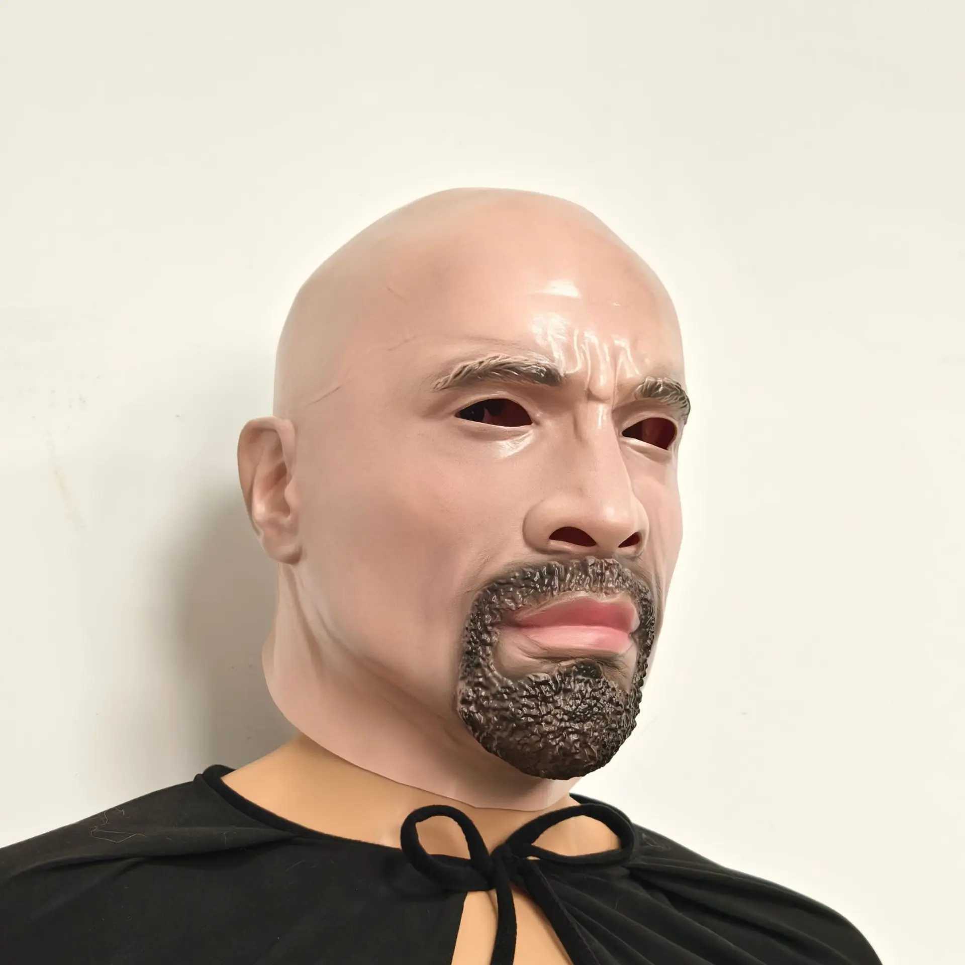 Realistische Glatzkopf-Latexmaske, bärtige Männergesichtsmaske, Erwachsenen-Halloween-Karneval-Kostüm-Cosplay-Party-Requisiten – Detail 5