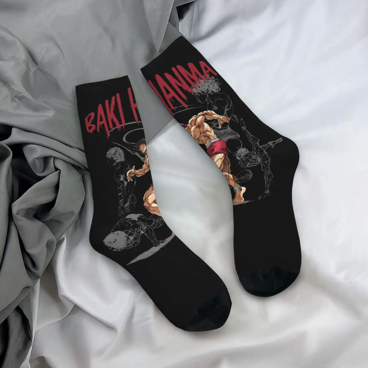 Baki Hanma The Grappler cosy Unisex Socks,Running Happy 3D printing Socks,Street Style Crazy Sock