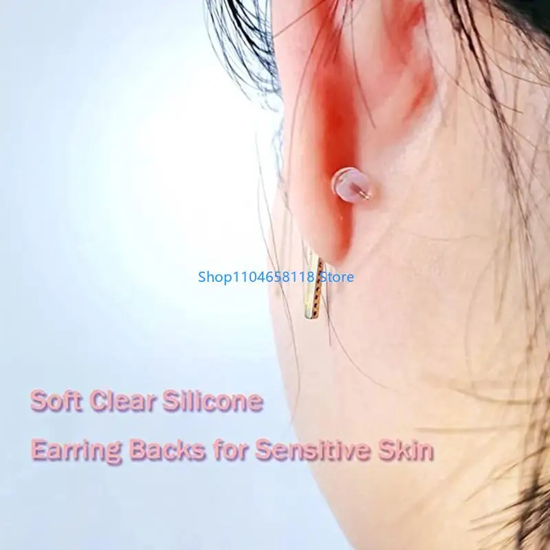 600PCS Silicone Earring Backs Clear Earring Backing Replacement for Stud Post Fishhook Earrings Stoppers