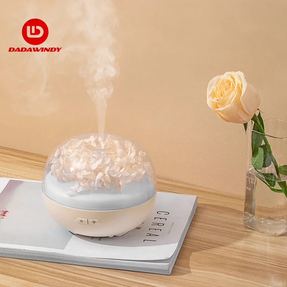 

180ML Aroma Oil Diffuser Eternal Flower Humidifier Aromatherapy Quiet Humidificador Colorful LED Night Lamp