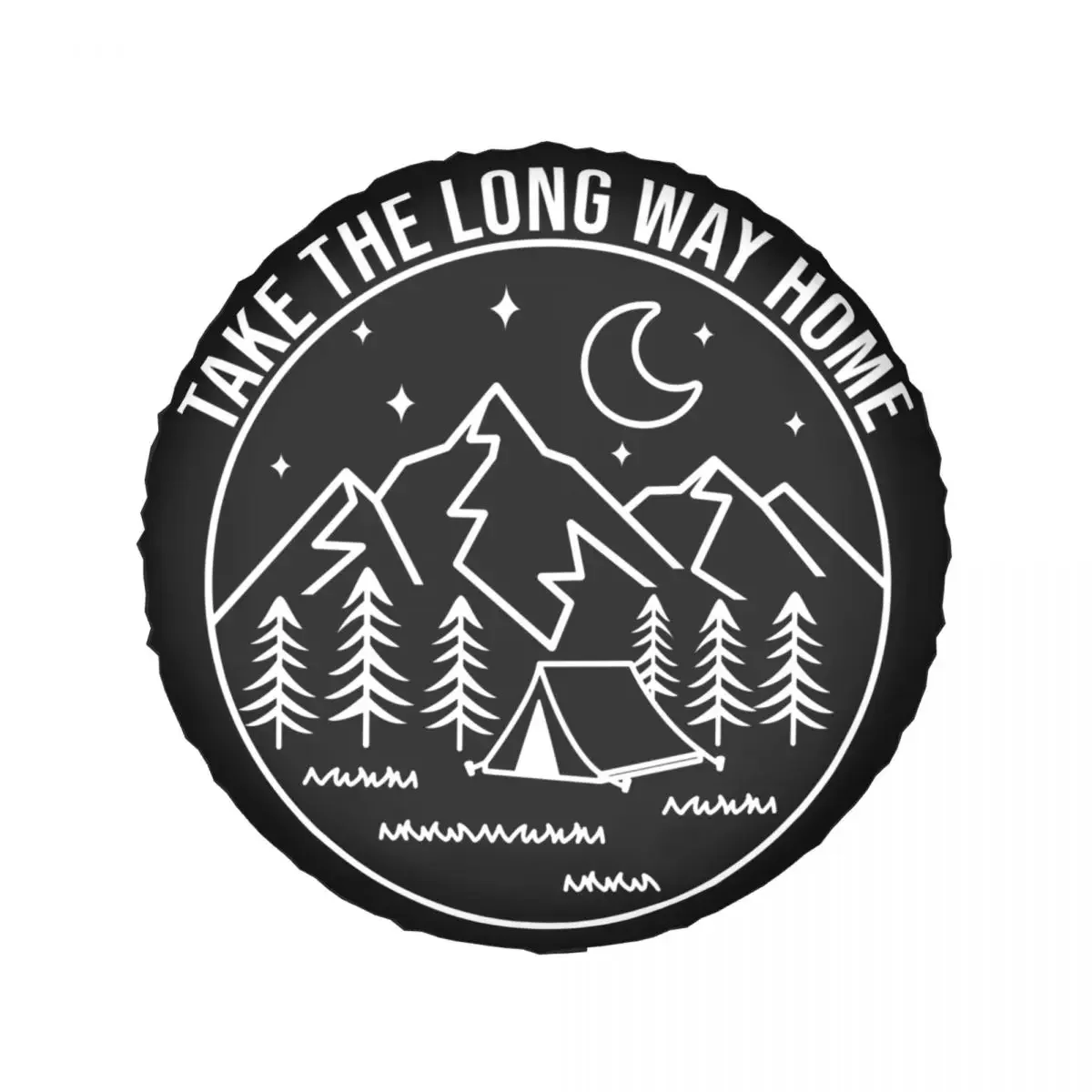 Camper Outdoor Tent Take The Long Way Home Spare Tire Cover for Honda CRV Jeep RV SUV Trailer Mountain Camping Wheel Protector