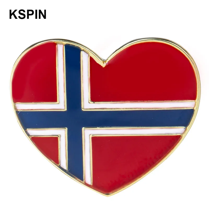 Norway Heart Lapel Pins Flag Lapel Pins Country Flag Badge Flag Badge Brooch