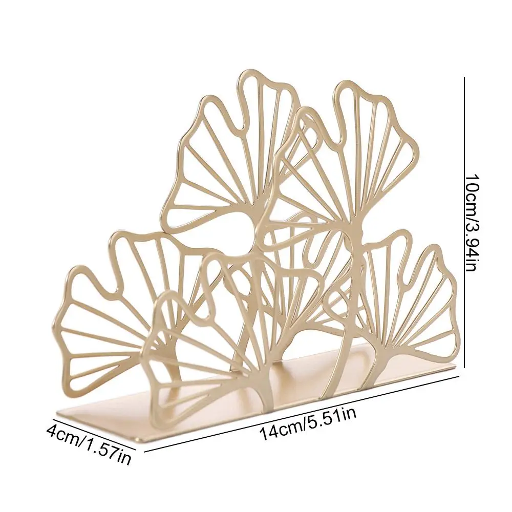 Sturdy High-end Ginkgo Leaf Napkin Holder Simple Modern Metal Tissue Holder Handicraft Iron Tissue Rack Restaurant