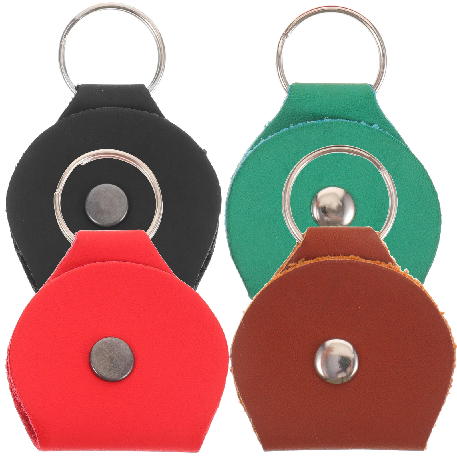 

4 Pcs Storage Bag Guitar Pick Keychain Electric Accessories Pu Picks Plug Holder