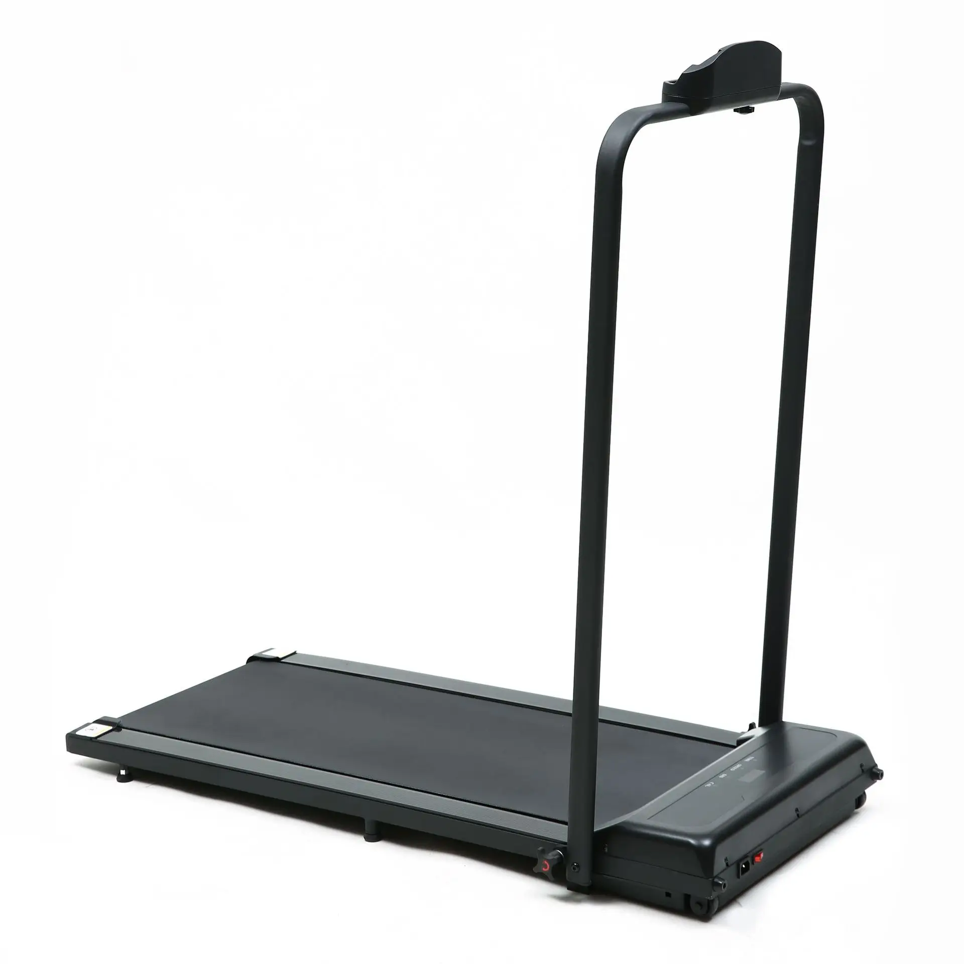 Silent Treadmill for Home, Compact Flat Running Machine with Armrests, Small Electric Exercise Equipment for Indoor Fitness