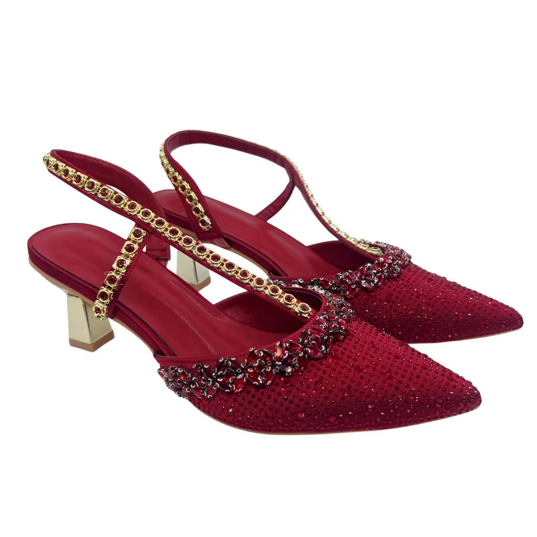 Italian Designer Evening Shoes With Clutch Bag Set for African Wedding and Bridal Occasions Lace Embroidered Beads Women's Shoes