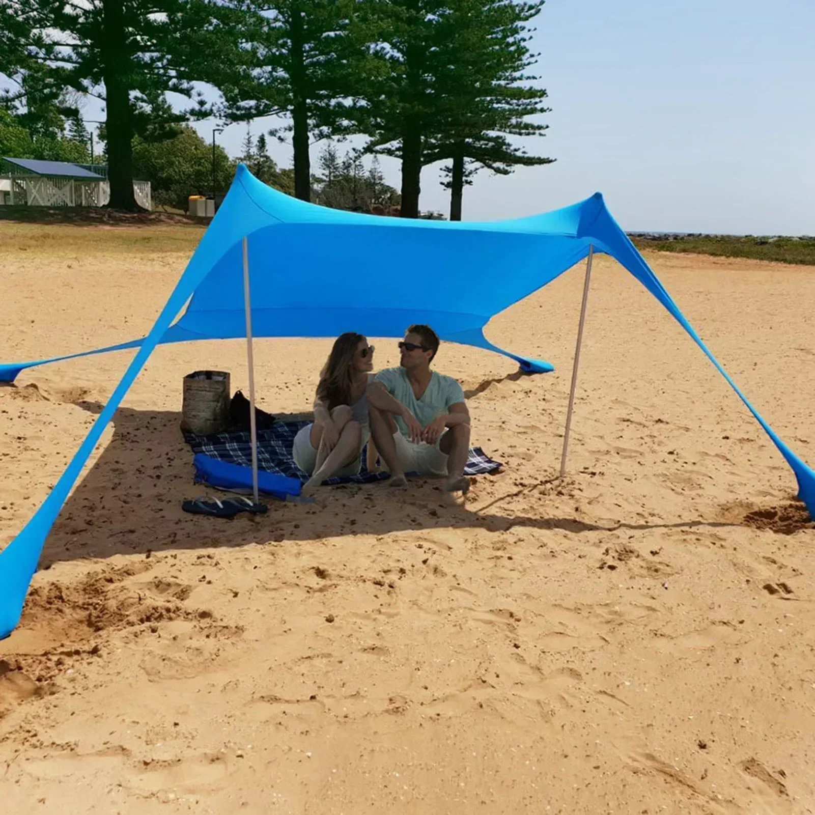 Namiot plażowy na zewnątrz osłona przeciwsłoneczna namioty wiatroszczelne jednoczęściowe namioty z baldachimem plażowym do 50 + przenośne rodzinny