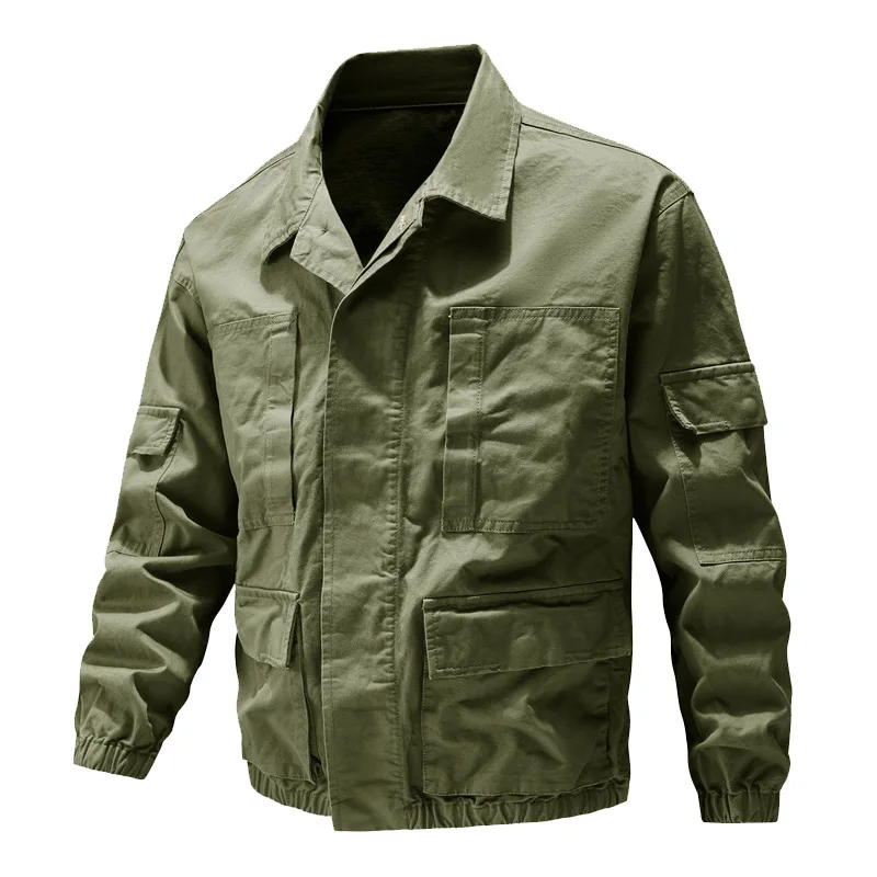 سترة الدنيم الأمريكية الثقيلة الوزن الرجعية للرجال الخريف نمط فضفاض العصرية العلامة التجارية الجديدة نموذج سترة العمل العصرية والأنيقة #2