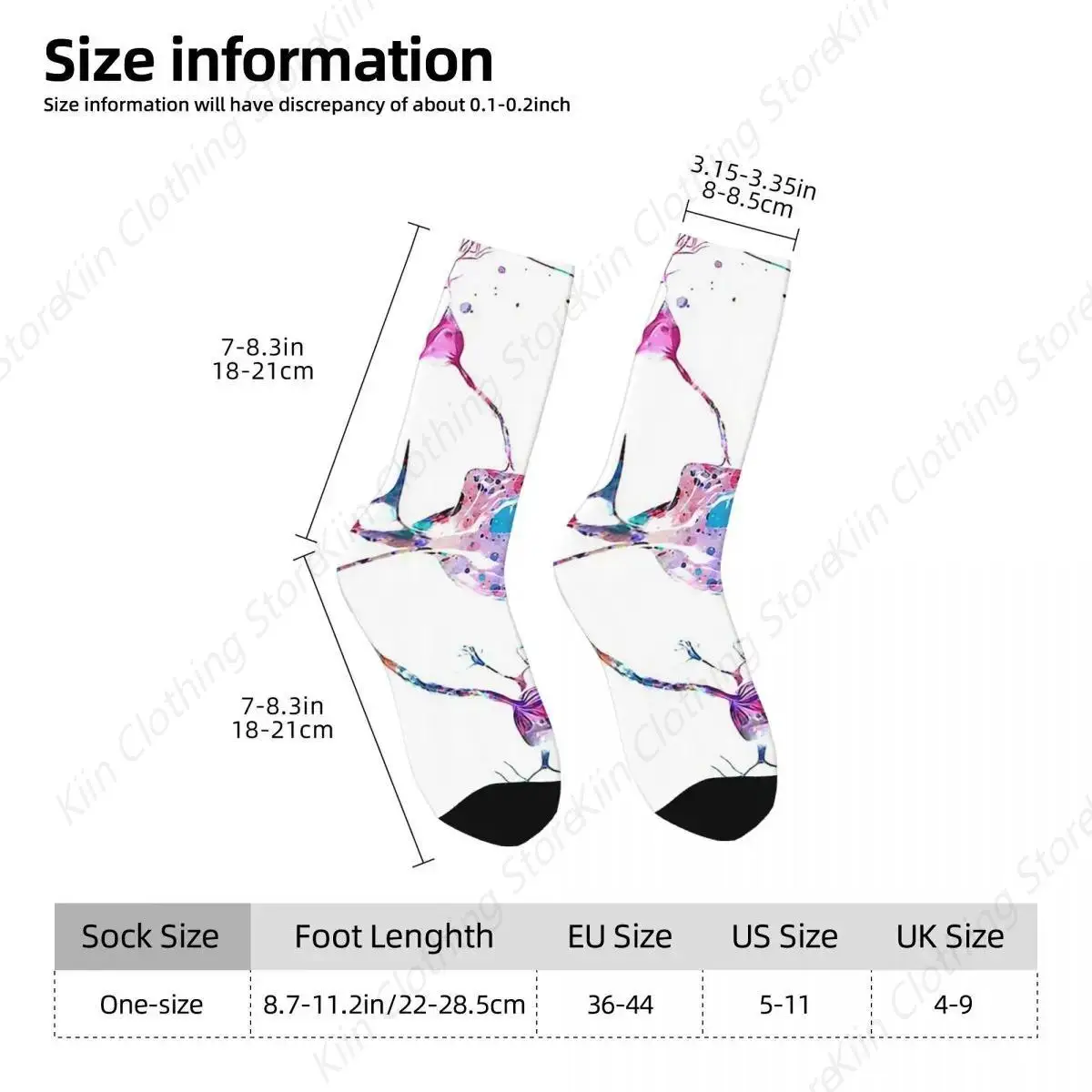 Neurotransmitters Neuron Synapse Socks Harajuku Sweat Absorbing Stockings All Season Long Socks Accessories for Unisex Gifts