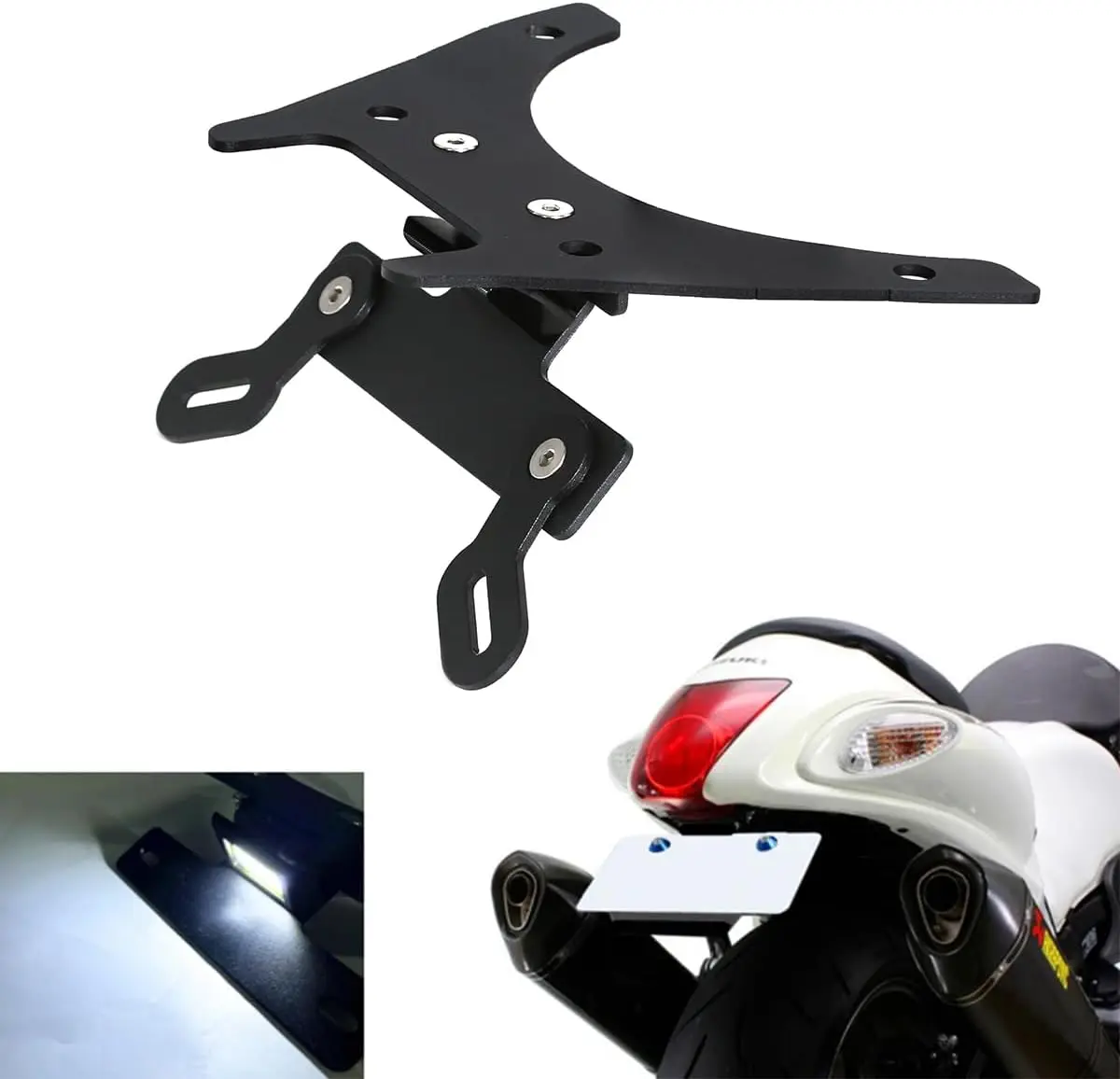 

License Plate Holder Rear Fender Eliminator Tail Tidy LED Indicator Light Blinker For Hayabusa GSX1300R 2008 2009 2010 2011-2020