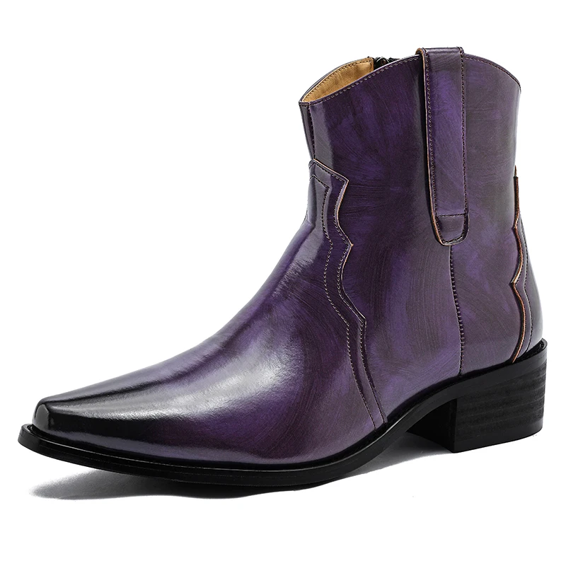 

Men High Top Boots High Heels Pointed Toes Trendy Comfortable Classic Business Banquet Shoes Sizes 38-46