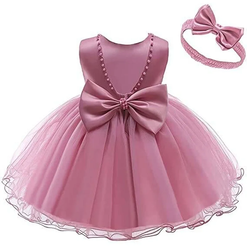 Vestido de princesa para recién nacido, Vestidos de verano para niñas, primer cumpleaños, boda, damas de honor, Vestidos infantiles