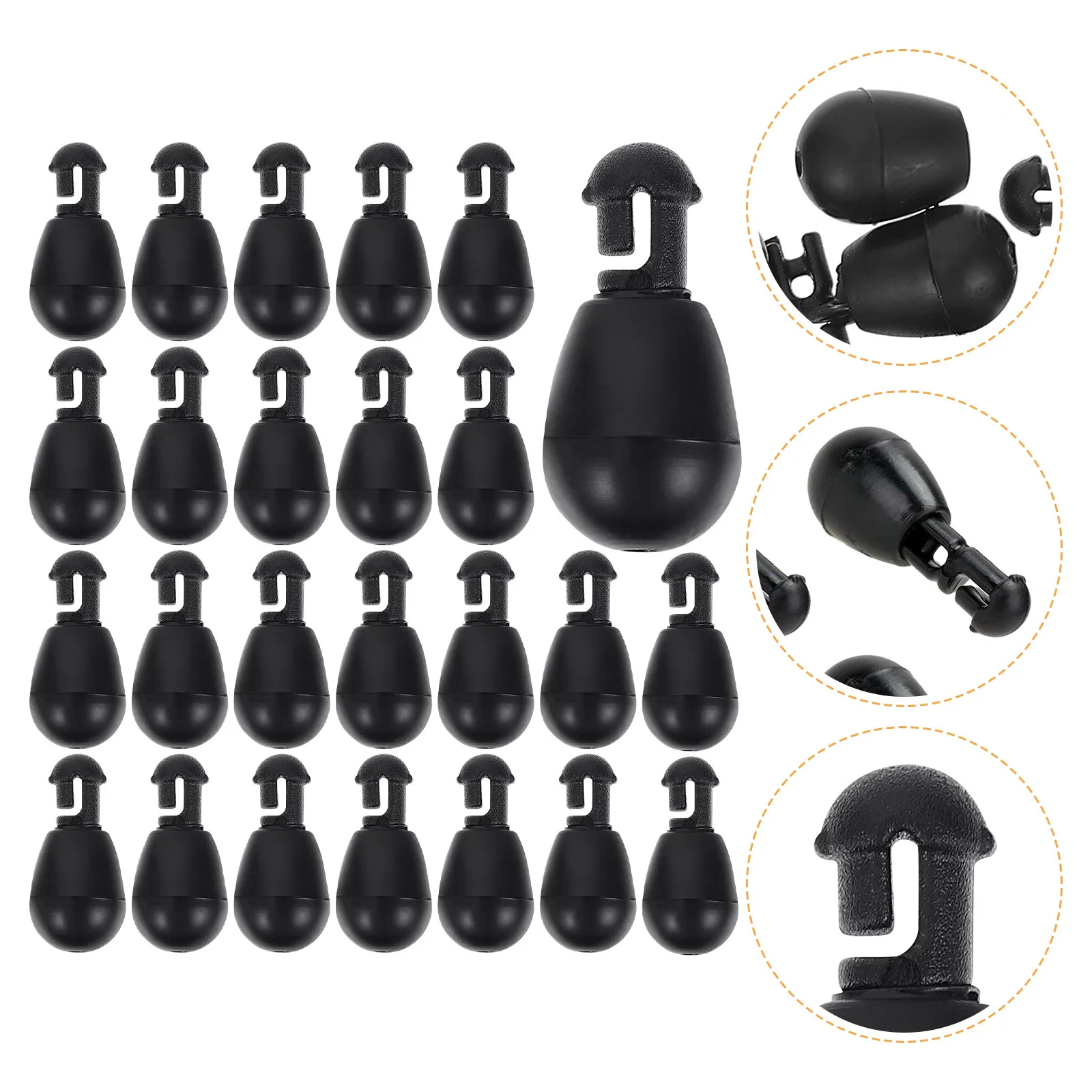 

25Pcs Fishing Connector Beads Rust Resistant Space Bean Connector for Carp Feeder Hook Link Outdoor Fishing