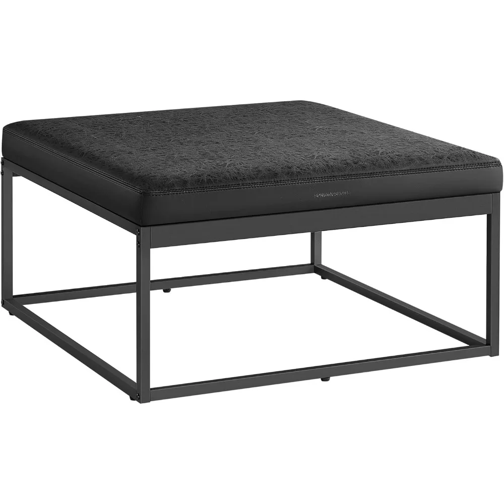 

Collection - Ottoman, Square Coffee Table, Footstool, Reversible Top, Padded Seat, Side Table, Minimalist, Steel Frame, Ma