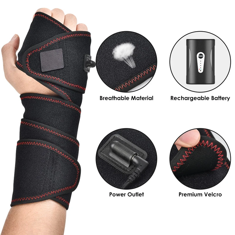 Electric Heating Wrist Strap Warm Compress Joint Tendon Sheath Wrist Strap Protective Gear Outdoor Sports Charging Heating Strap