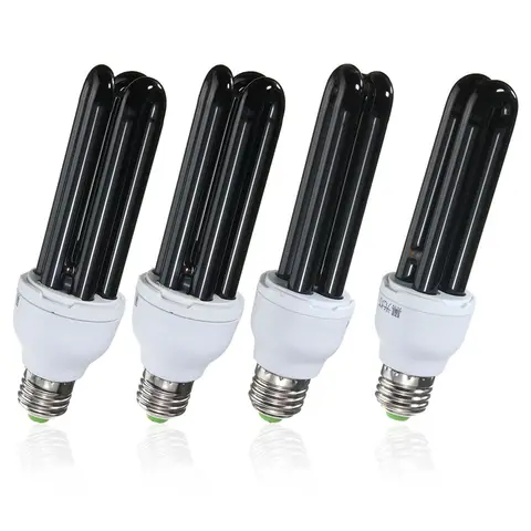 Ampoule UV E27 15W 20W 30W 40W AC220V, droite, faible consommation d'énergie, lumière noire fluorescente ultraviolette, lampe de détection violette CFL