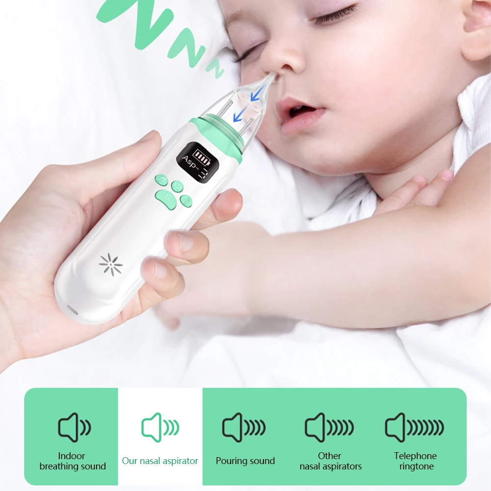 Electric Baby Nasal Aspirator LED Display Baby Nose Sucker Safety Convenient Low Noise Utensils Obstruction Rhinitis Clean Tools