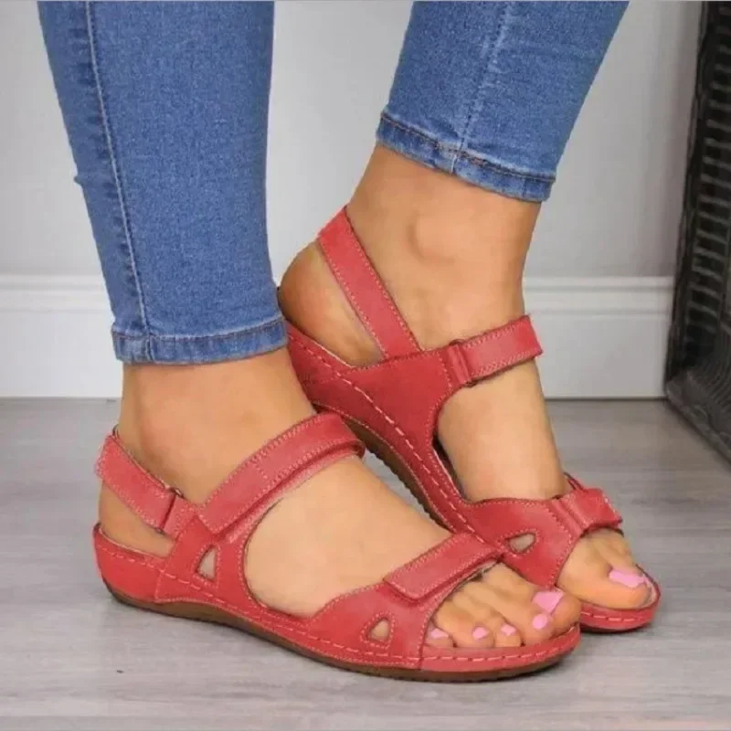 Sandales de marche à bout ouvert pour femmes, confortables, à la mode, polyvalentes, à talons bas, nouvelle collection printemps 2025