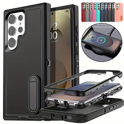 Case For Samsung Galaxy S25 S24 S23 Ultra Plus S22 A16 A54 A53 A14 A53 4G 5G Heavy Duty Rugged Protective with Kickstand Cover