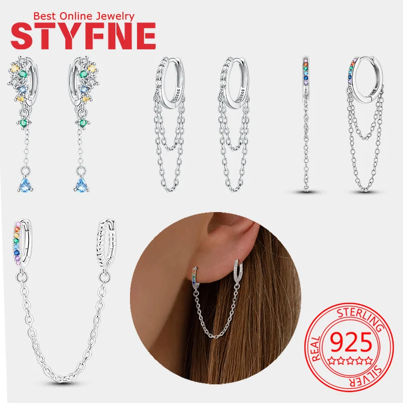 

Tassel Chain Earring for Women 925 Sterling Silver Hoop Earring Jewelry Fashion Graduation Birthday Gifts for Girls Teen
