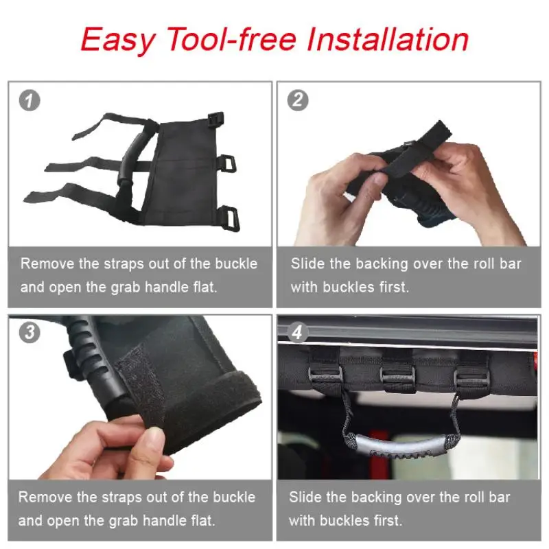 1 قطعة غير محدود لفة بار الجانب المقبض ل رانجلر YJ TJ LJ JK JL الأسود عمود لف انتزاع مقابض اكسسوارات السيارات DIY بها بنفسك