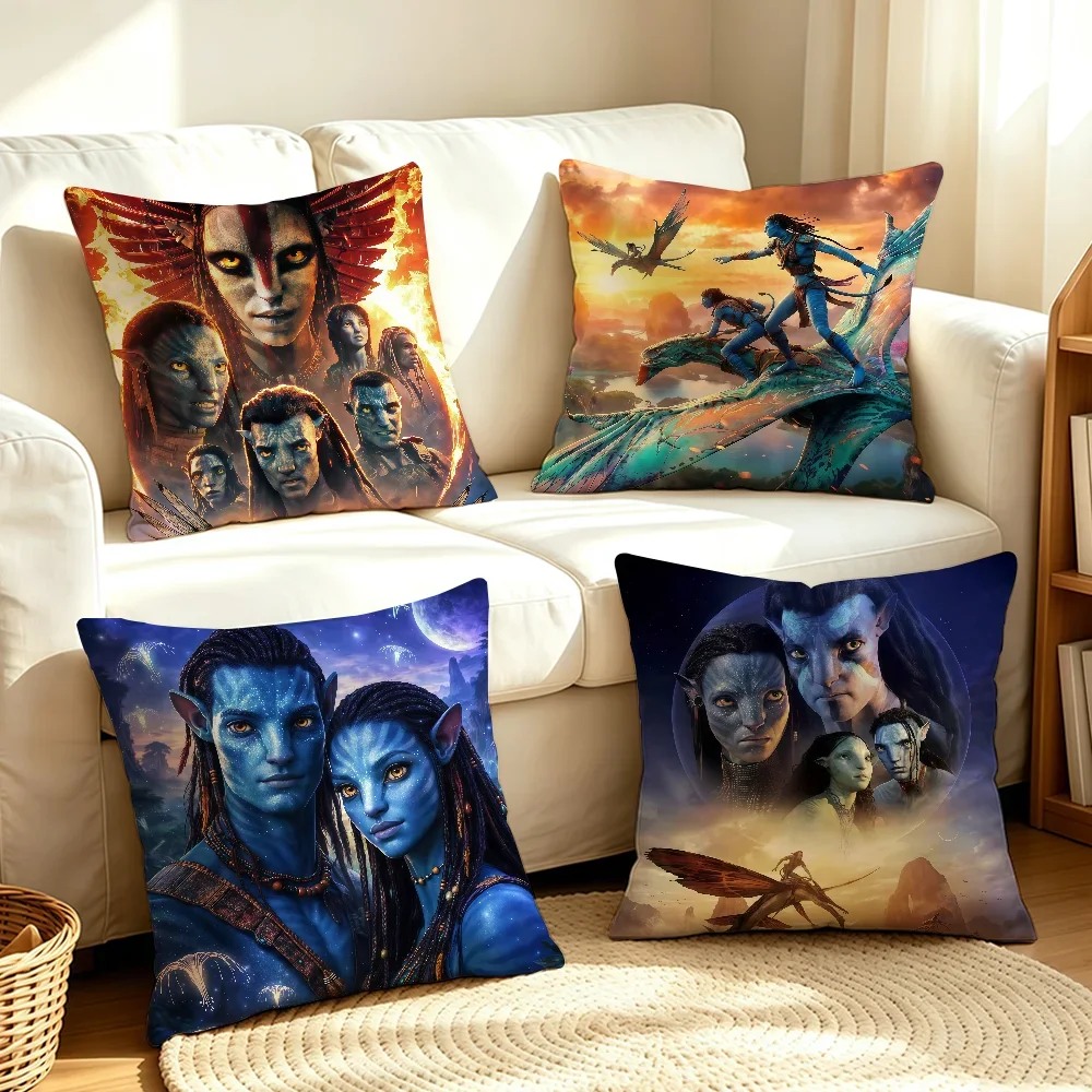 Film A-Avatar 3 Fire and Ash Movie cushion cover Soft Smooth Pillow Case Hidden Zipper Washable Decorative Couch Office Gift