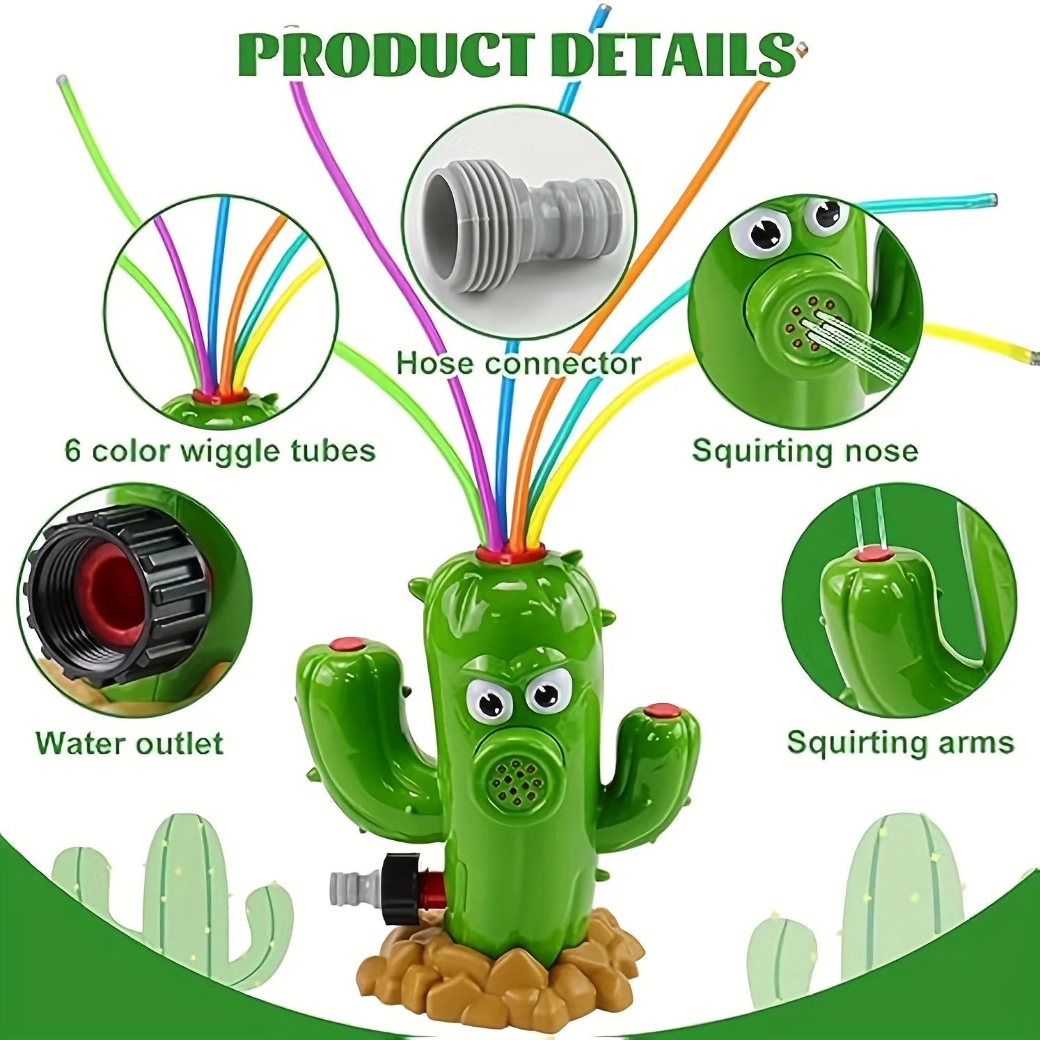 

Children Rotating Water Sprayer Toy,Water Spraying Cactus Rotating Sprinkler Head Automatic Water Spraying Garden Water Play Toy