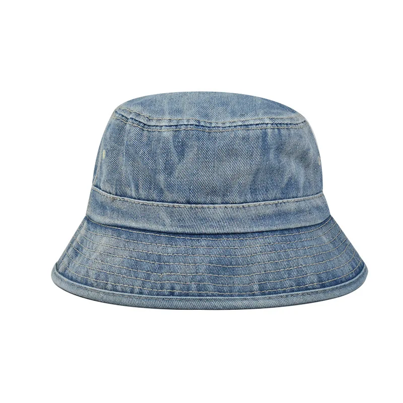 

Washed Denim Fisherman Hat Big Brimmed for Men Women Unisex Solid Color Bucket Hats Outdoor Casual Sunscreen Hat