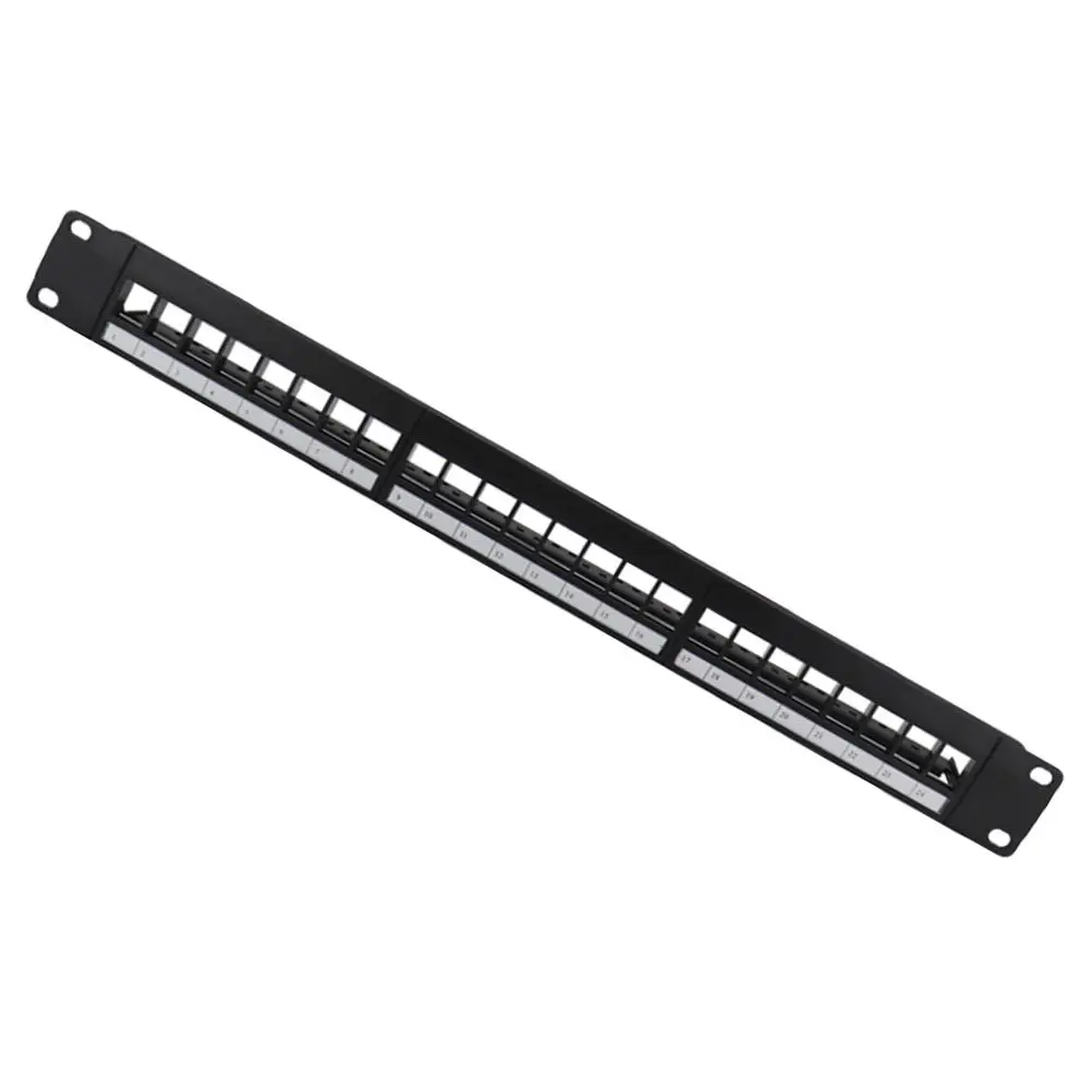 Network Patch Panel 19 Inch 24-Port Unshielded Horizontal Rackmount High Durability Heat Resistant Anti-Rust Network Accessory