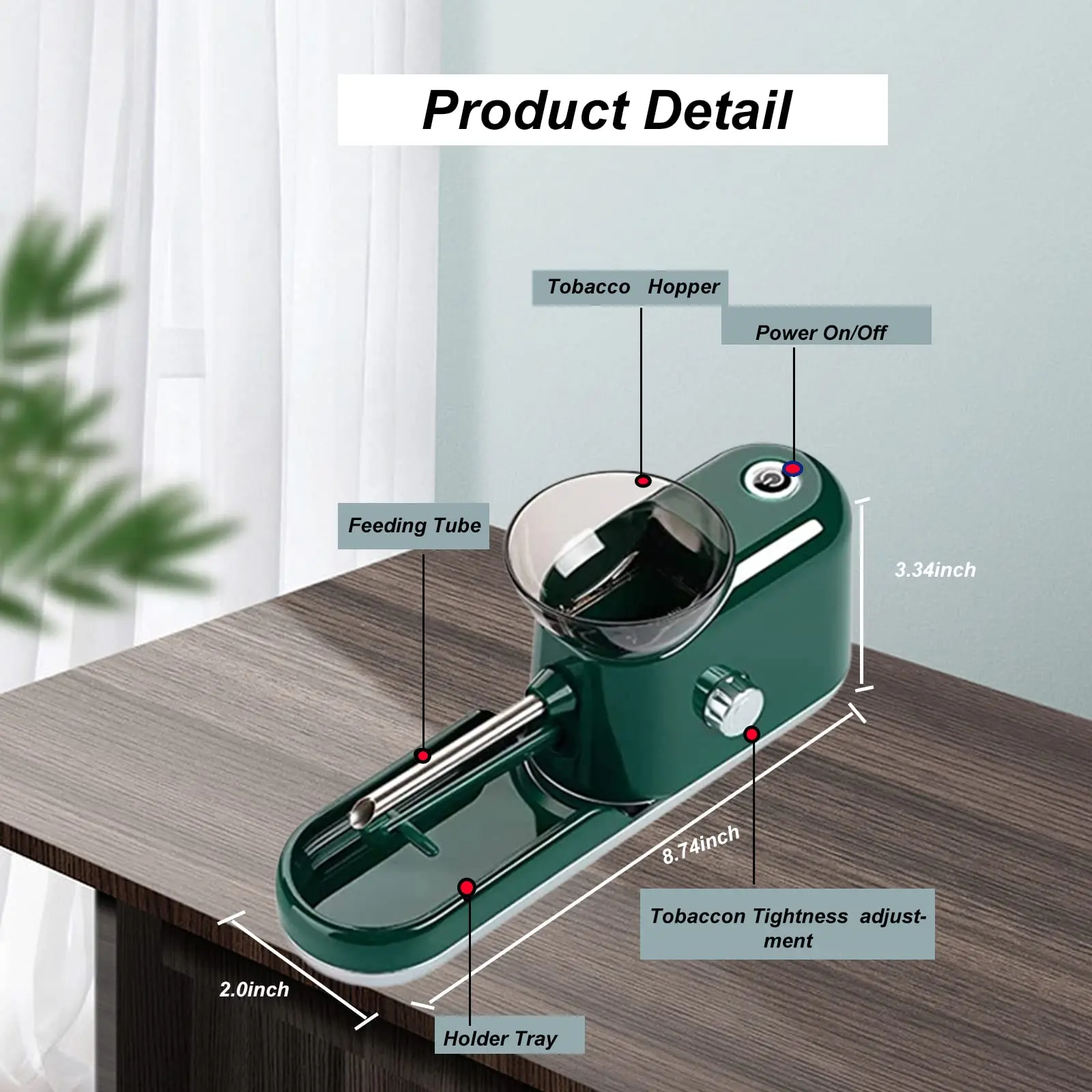 Electric Cones Rolling Machine Automatic Loader Portable Pre Rolled Cones Filling Tobacco Smoking King Size 6.5MM 8MM Injector