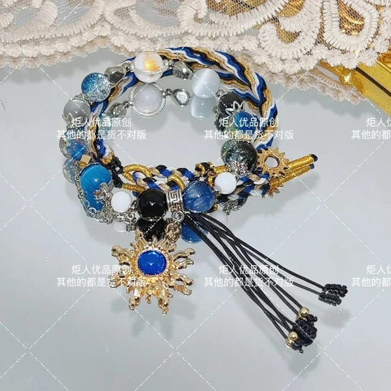 Honkai:Star Rail Anaxa Phainon Hand-woven Rope Crystal Beads Two Strings of Bracelets Handmade Elastic Rope Birthday Jewelry