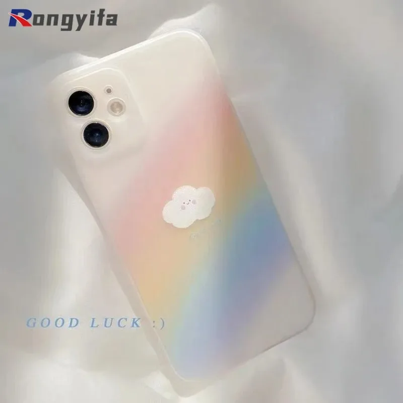 

Для Samsung Galaxy S25 Edge S24 S23 S22 S21 S20 Ultra FE S10 S10E Plus + 5G 4G чехол для телефона Радуга матовый милый мягкий чехол на заднюю панель