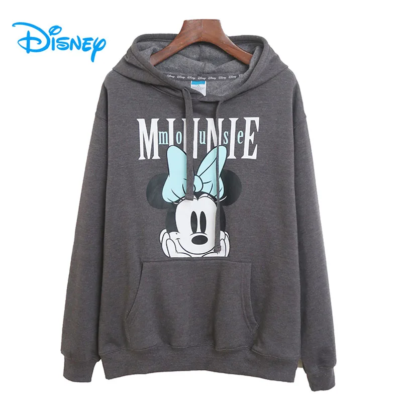 

Disney Fleece Hooded Sweatshirt Women Casual Minnie Mouse Cartoon Hoodies Pullover Tops Vintage Fashion Streetwear Jumper Jacket